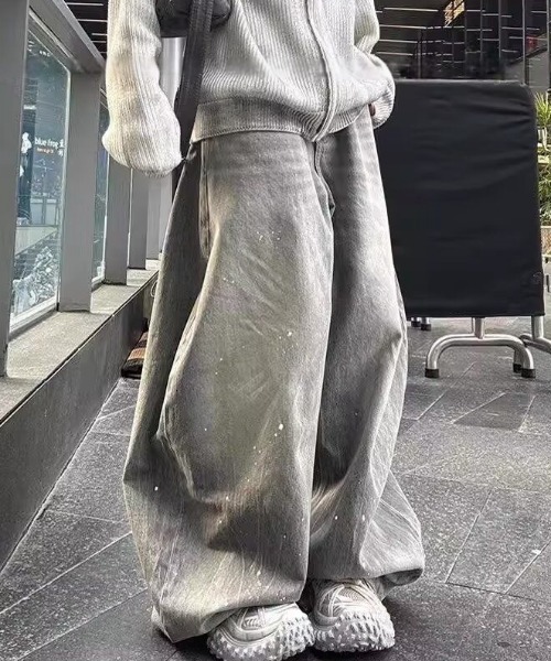 「MONO8」 デニムパンツ L グレー レディース_画像4
