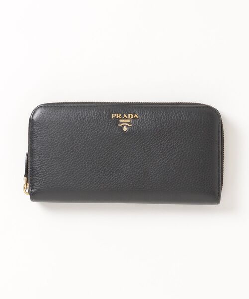 【美品】 PRADA プラダ ヴィッテロダイノ 三つ折り財布 ブラック PRADA（プラダ） ヴィッテロダイノ 財布 - ブラック レディース