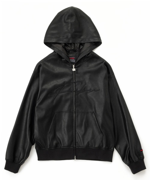 FUBU（フブ） 革ジャン ライダース M'S FAUX LEATHER ZIP HOODIE