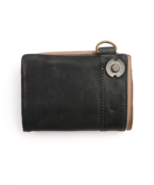 ○★新品未使用　DSQUARED2　ストラップ付ヴィンテージ二つ折り財布　黒 DEVICE select コインポケット付き ステッチ二つ折りミニ