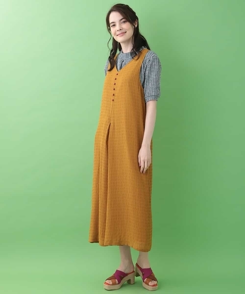Jocomomola レディースサロペット　Lサイズ Jocomomola サロペット オーバーオール シャーリング