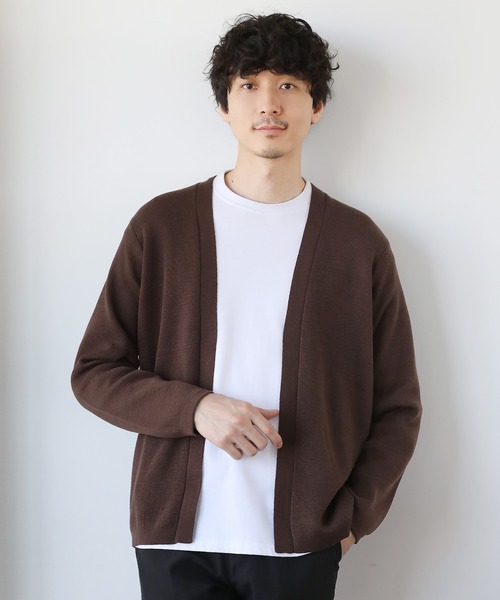 SPU（スプ） カーディガン 「洗える」抗菌防臭ミラノリブ編み