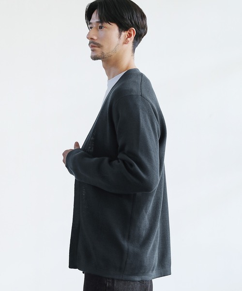 SPU（スプ） カーディガン 「洗える」抗菌防臭ミラノリブ編み
