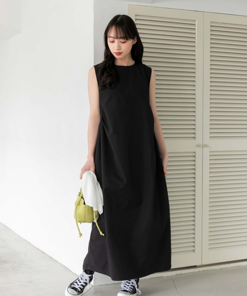 【関税込み】BOSS ブラック ノースリーブ ミディアムワンピース 喪服 ブラックフォーマル レディース 日本製 礼服 ロング丈