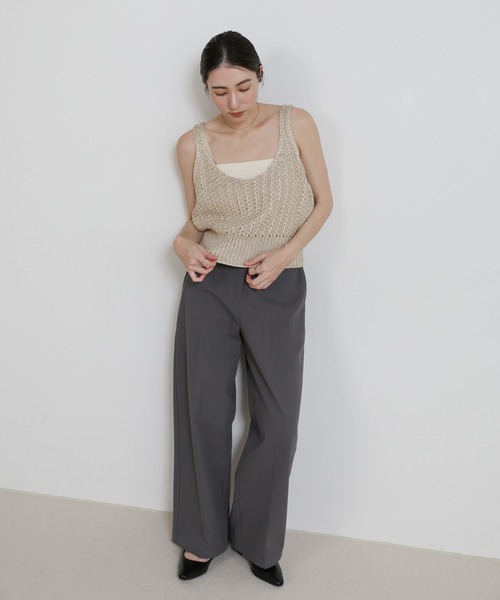 PHEENY グレー ニットビスチェとベストのセット pheeny フィーニー ニットビスチェとベストグレー