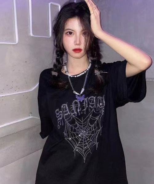 tシャツ A'GEM/9 × .kom「NOVESSEL/ノベセル」ラインストーン半袖Tシャツ レディース メンズ A'GEM/9 × .kom『NOVESSEL/ノベセル』ラインストーン半袖Tシャツ