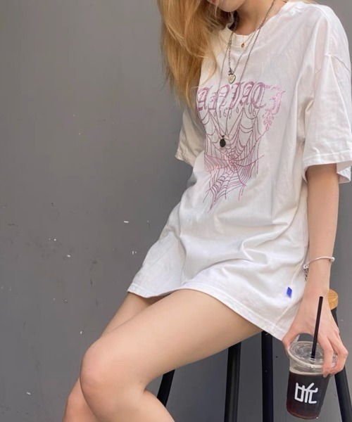 tシャツ A'GEM/9 × .kom「NOVESSEL/ノベセル」ラインストーン半袖Tシャツ レディース メンズ A'GEM/9 × .kom『NOVESSEL/ノベセル』ラインストーン半袖Tシャツ