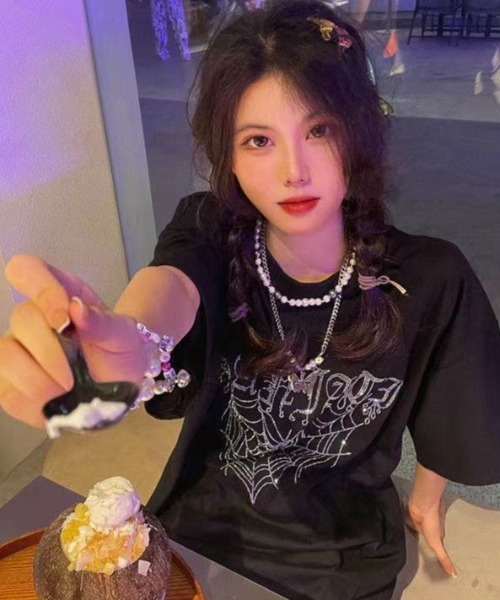 tシャツ A'GEM/9 × .kom「NOVESSEL/ノベセル」ラインストーン半袖Tシャツ レディース メンズ NOVESSEL tシャツ A'GEM/9 × .kom「NOVESSEL/ノベセル」ライン