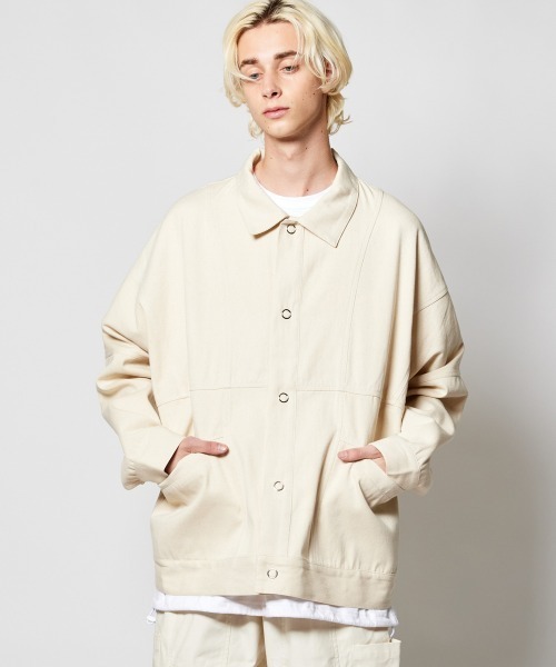 東炊き染め rehacer　レアセル XL シャツ　ジャケット　ブルゾン rehacer（レアセル） ブルゾン アウター : 東炊き Wide Twill Jacket