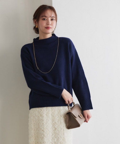 Pierrot（ピエロ） ニット セーター ウールライクボトルネックニット