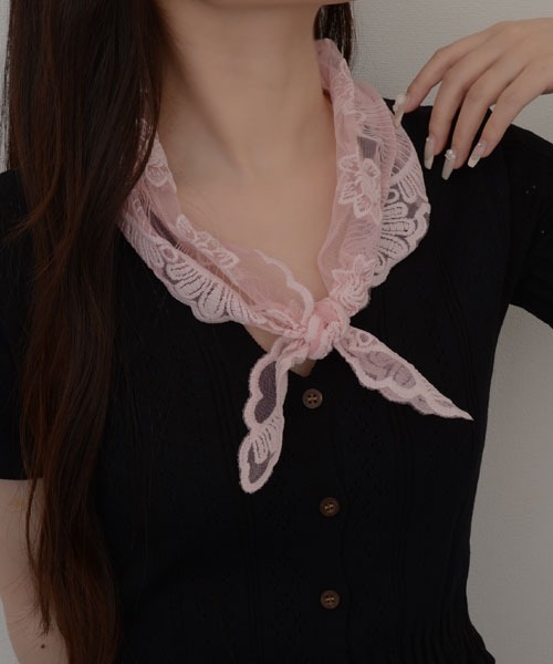 VIBGYOR Women スカーフ バンダナ 「resonance」レース フラワー