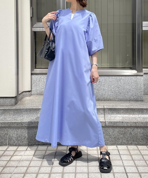 ワンピース ボリューム袖スキッパーワンピース : ZOZOTOWN Yahoo!店