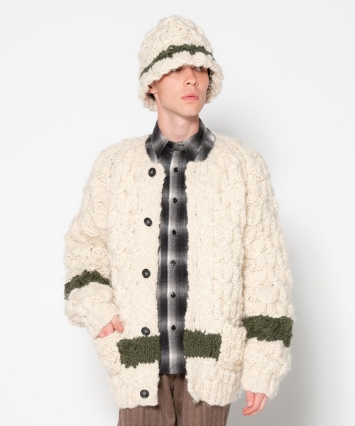 新品 BEDWIN 23AW JACO ハンドニットカーディガン 4 アイボリー BEDWIN & THE HEARTBREAKERS（ベドウィン アンド ザ ハート