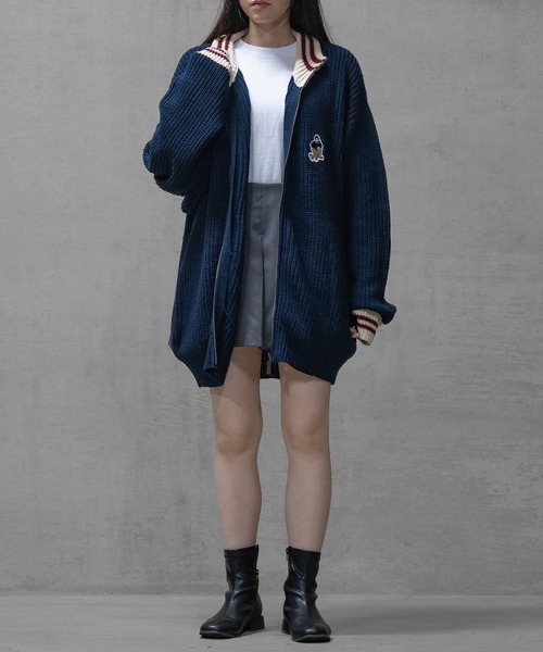 ニット セーター 「a-r」「Red Cap Girl/レッドキャップガール」リブ編み ワッペン付き ドライバーズニット レディース メンズ RED CAP GIRL ニット セーター 「a-r」「Red Cap Girl/レッド