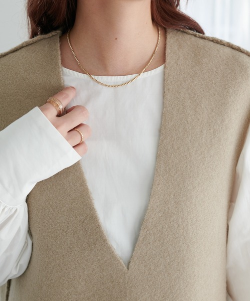 【美品/即完売品】マチャット machatt ウールベスト ジレ ベージュ F マチャット ウールベスト ジレ ベスト ピンクベージュ フリー