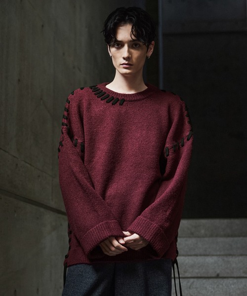 CLEL（クレイル） セーター ニット 「CLEL」Hand Stitching Side Lace