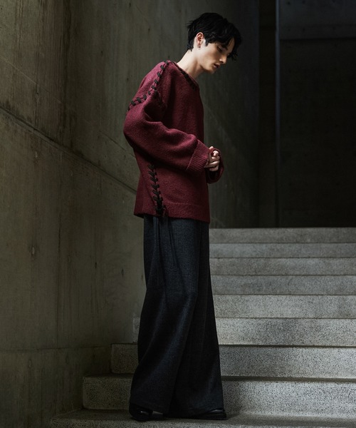 CLEL（クレイル） セーター ニット 「CLEL」Hand Stitching Side Lace