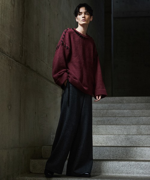 CLEL（クレイル） セーター ニット 「CLEL」Hand Stitching Side Lace