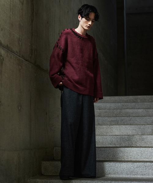 CLEL（クレイル） セーター ニット 「CLEL」Hand Stitching Side Lace