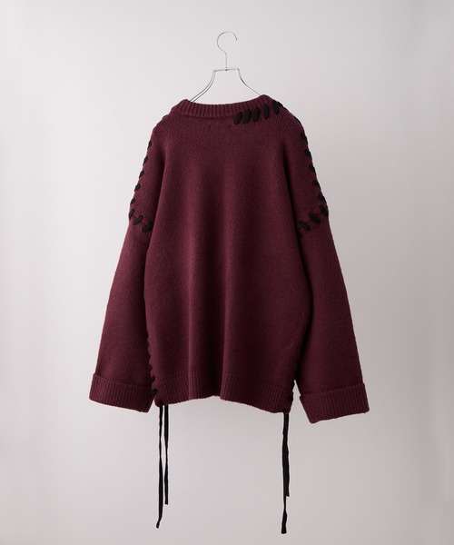 CLEL（クレイル） セーター ニット 「CLEL」Hand Stitching Side Lace