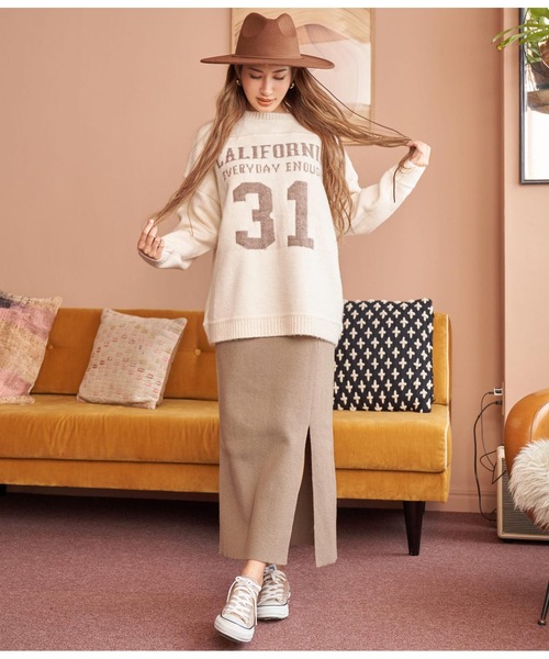 anap mimpi（アナップミンピ） ロング スカート スリット 厚手 ニット