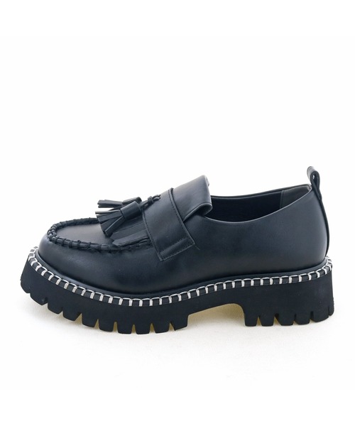 byあしながおじさん ローファー 軽量｜厚底キルトタッセルローファー