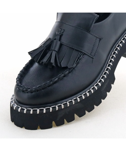 byあしながおじさん ローファー 軽量｜厚底キルトタッセルローファー