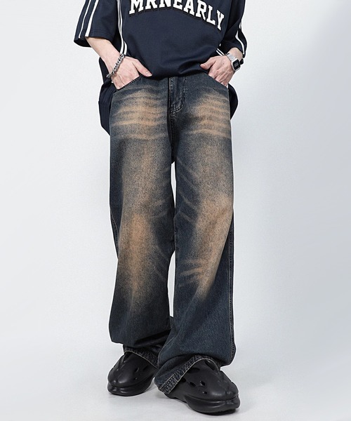 【お買得】ARULE ハードダメージ ルーズデニム パンツ お買得】ARULE ハードダメージ ルーズデニム パンツ ARULE ジーンズ