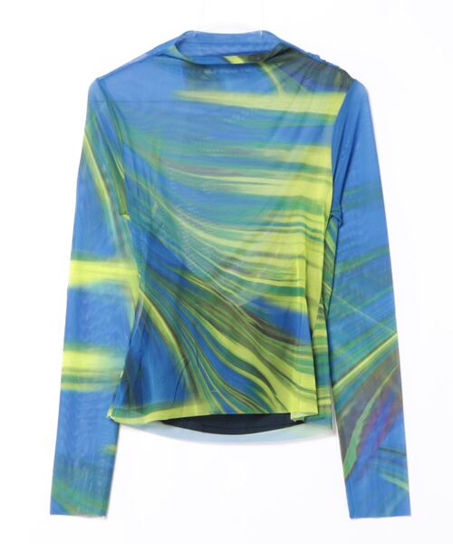 tシャツ 波模様 チュール ギャザーTシャツ レディース Desigual tシャツ 波模様 チュール ギャザーTシャツ レディース