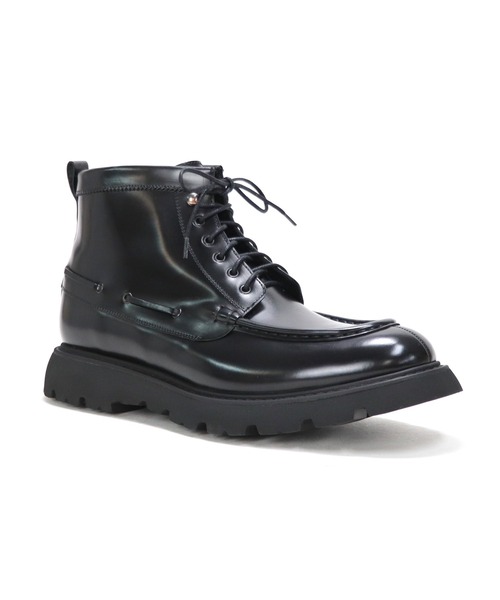 ブーツ 「CALCE」スペイン製 本革デッキシューズデザインショート  