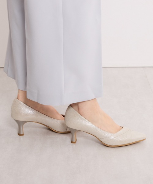 卑弥呼 パンプス 「Made in Japan」切替デザインナナメカット