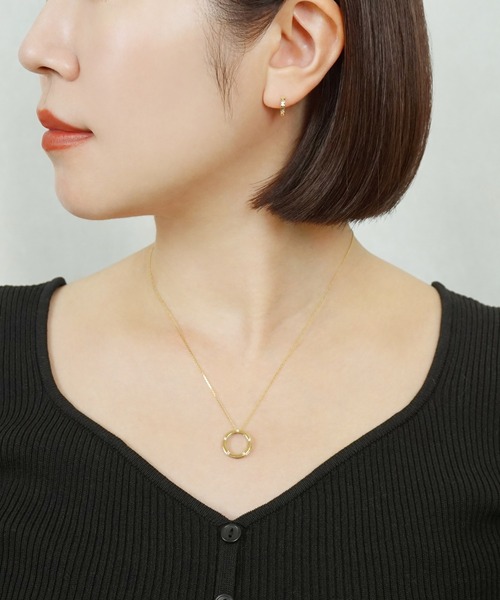 TAKE-UP ピアス K18/K10 フラワーカットフープピアス( YG) レディース