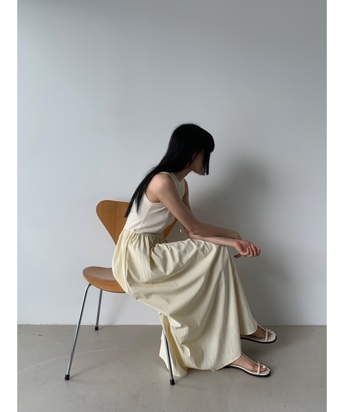 Didot.showroom ワンピース フロントラインドッキングフレア