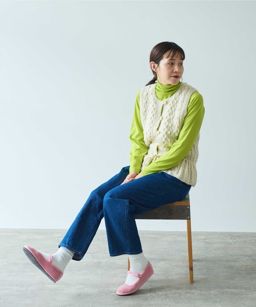 ベスト ジレ 「別注」ネパールハンドニットペプラムベスト　1701KN004242 レディース yuni ベスト ジレ 「別注」ネパールハンドニットペプラムベスト