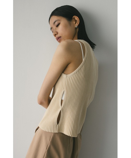 タンクトップ ノースリーブ MAXIスパンコールリブジャージートップ レディース MSGM タンクトップ ノースリーブ MAXIスパンコールリブ
