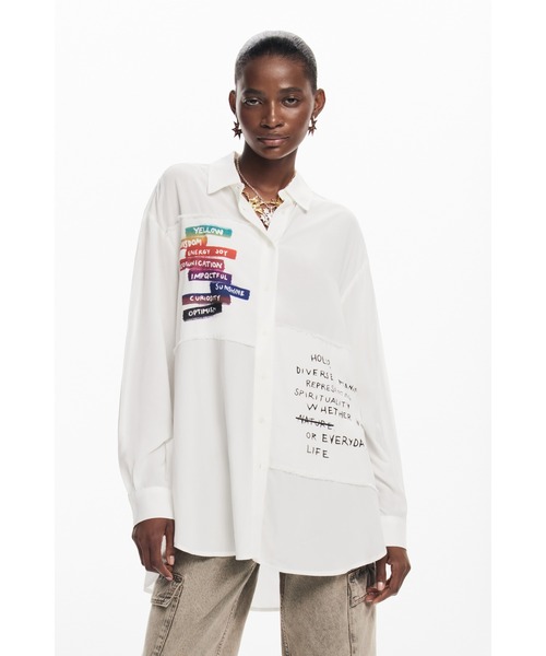 デシグアル Desigual KOBE シャツロングスリーブ （ホワイト） Desigual ブラウス シャツ KOBE シャツロングスリーブ