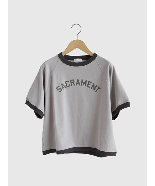 tシャツ Letter print ringer T-shirt レディース