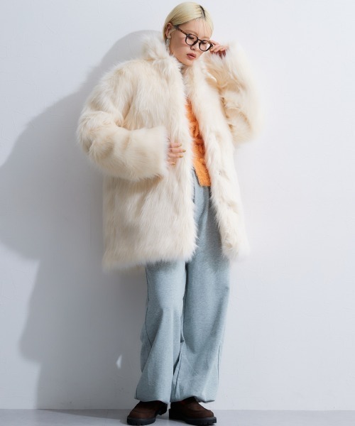 TTOL コート アウター フェイクファージャケット レディース