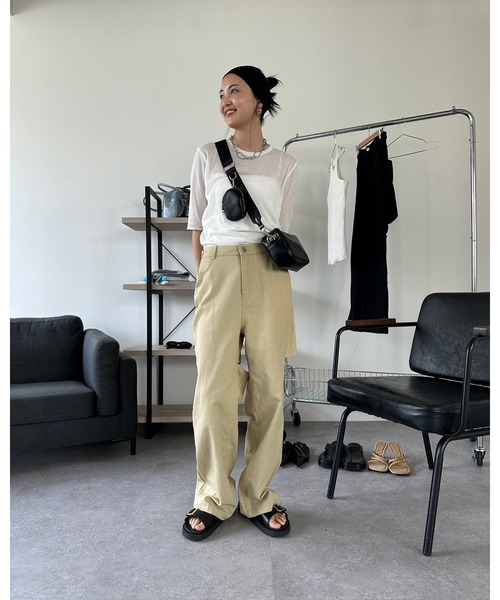 HANNE チノパンツ FREE ベージュ レディース : ZOZOTOWN Yahoo!店