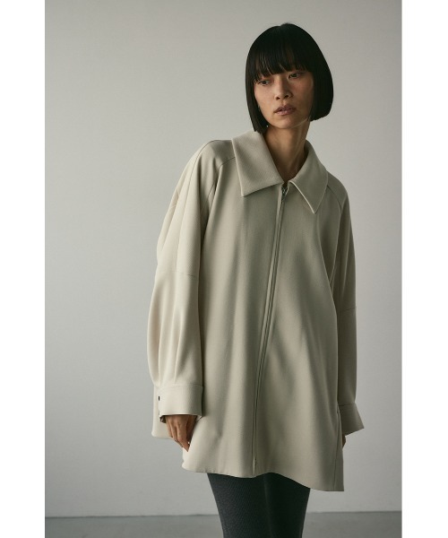 【美品】23区　高級ライン　ノーカラージャケット セットアップ対応／洗える】トリアセダブルジョーゼット ノー