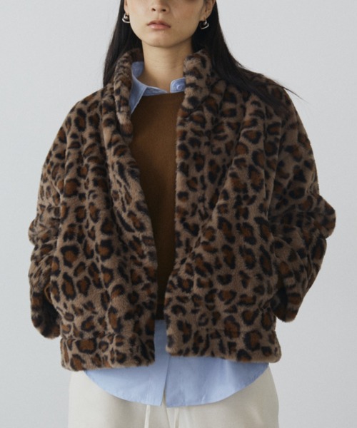 MERLOT（メルロー） ブルゾン アウター レオパードファーショート