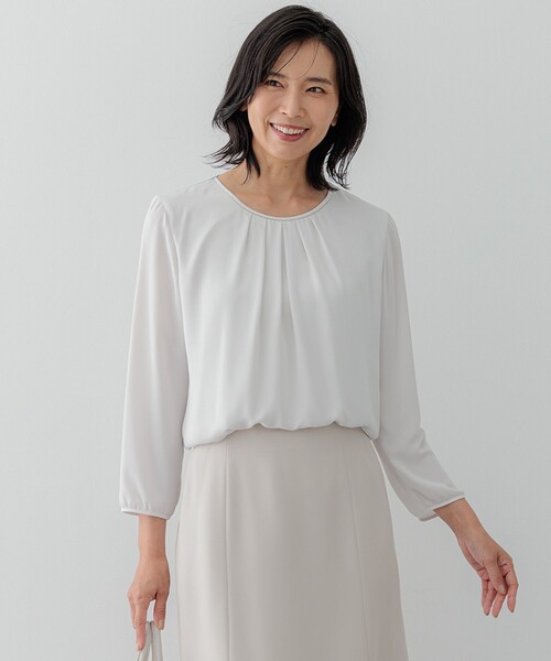 tシャツ 「洗える」シルキーデシン ボールチェーン カットソー レディース 23区 tシャツ 「洗える」シルキーデシン ボールチェーン