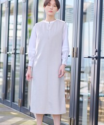 INDIVI ワンピース 「日本製」ヘアリーキーネックジャンパー