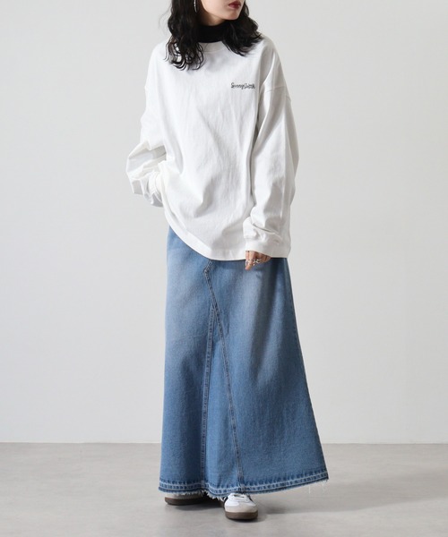 Sunny Smith tシャツ Sunnysmith SUNSETヤシの木柄 両面刺繍ロング