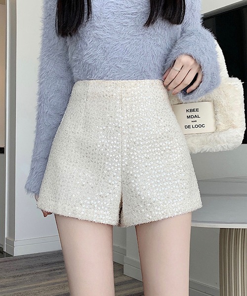 shopnikoniko（ショップにこにこ） パンツ スパンコール ハイウエスト