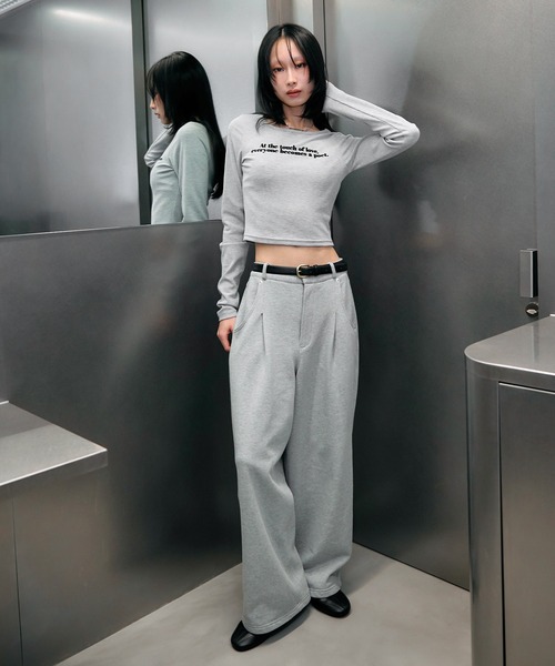 ACLENT（アクレント） スラックス パンツ タックワイドジャスト