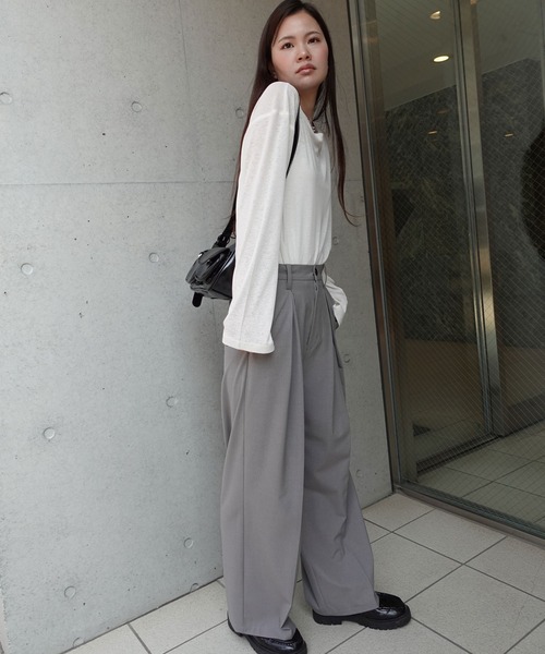 CORNERS パンツ センタータックワイドスラックスパンツ