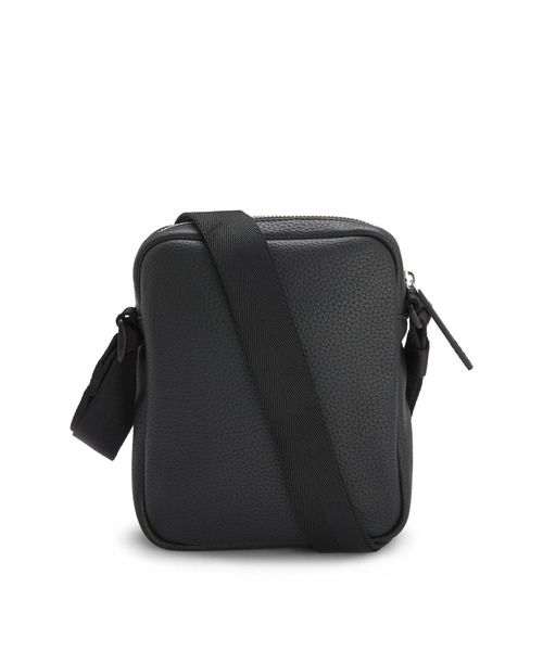 HUGO BOSS レポーターバッグ フェイクグレインレザー/斜めがけ BOSS - グレイン フェイクレザー レポーターバッグ ロゴトリム