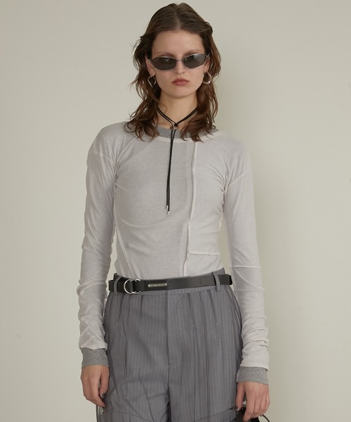 tシャツ シアーフライスレイヤードトップ / Sheer Fraise Layered Top レディース