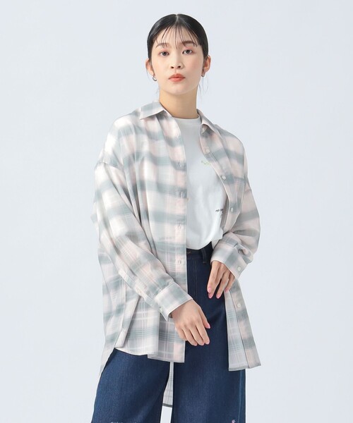 BEAMS HEART ブラウス シャツ 「3色展開」チェック シアー